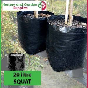 20 litre Squat Poly Planter Bags at Nursery and Garden Supplies - for more info go to old.nurseryandgardensupplies.com.au