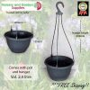 200mm Hanging Baskets Saucerless Black - for more info go to old.nurseryandgardensupplies.com.au