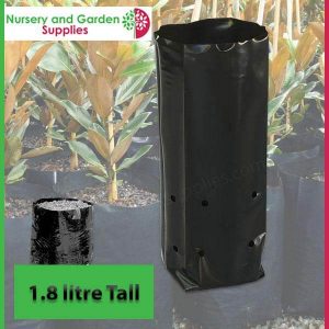 1.8 litre Tall Poly Planter Bags at Nursery and Garden Supplies - for more info go to old.nurseryandgardensupplies.com.au